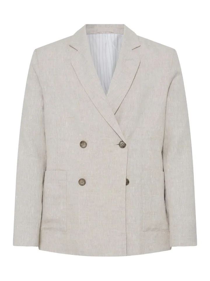 Casual Friday Chaqueta tipo saco para negocios ' CFEdlund Linen '  beige moteado