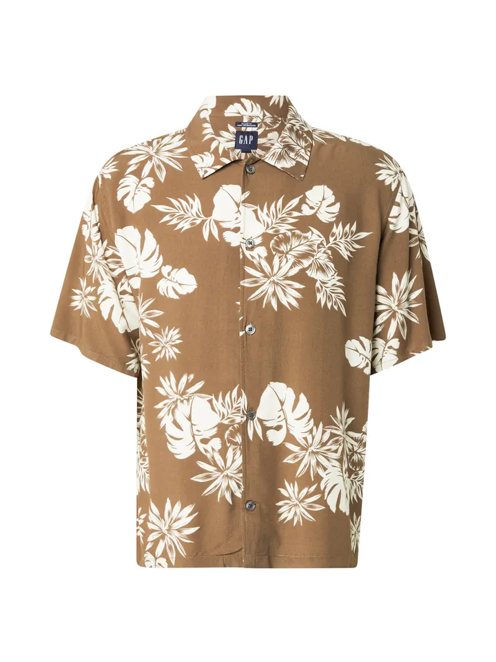 GAP Camisa marrón claro / blanco lana