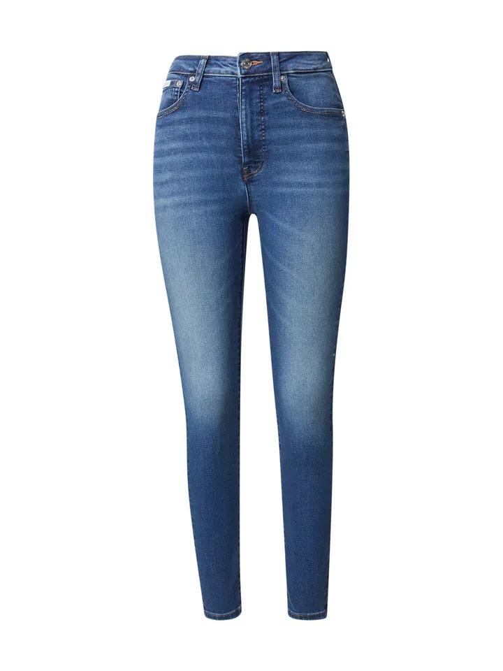 Calvin Klein Jeans Vaquero 'Faded Whiskered High Rise Skinny'  azul