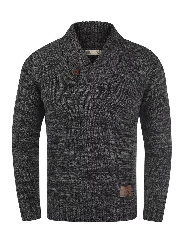 !Solid Jersey 'Phil' gris moteado / negro