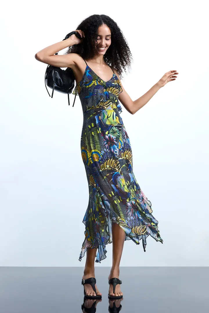 Desigual, Vestido diseñado por mr. christian lacroix, Mujer, Poliester, Negro, L