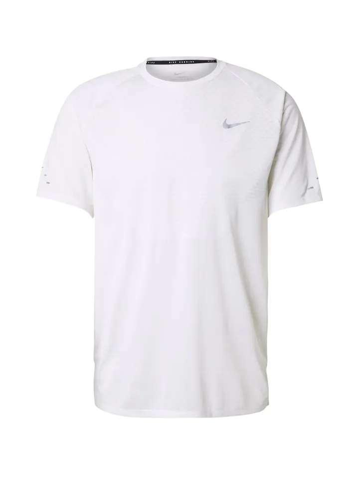NIKE Camiseta funcional 'Stride' gris / blanco