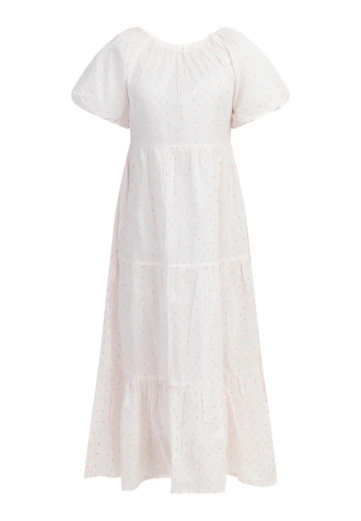MYMO Vestido naranja neón / rosa / rojo vivo / blanco