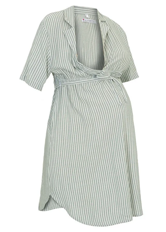 Vestido de maternidad y camisa de lactancia de viscosa fluida