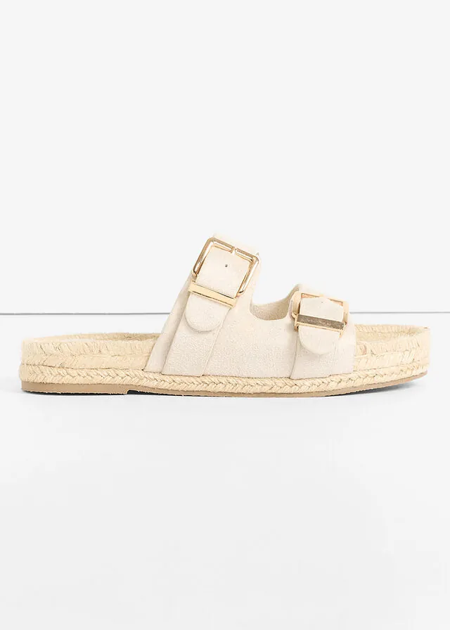 Mules con aspecto de rafia