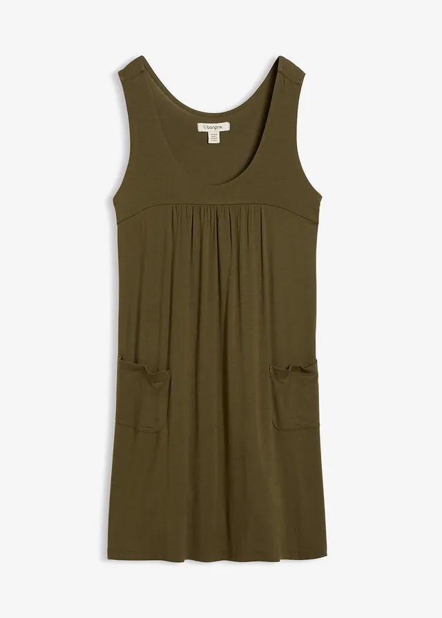 Vestido mini de punto con mezcla de viscosa elástica