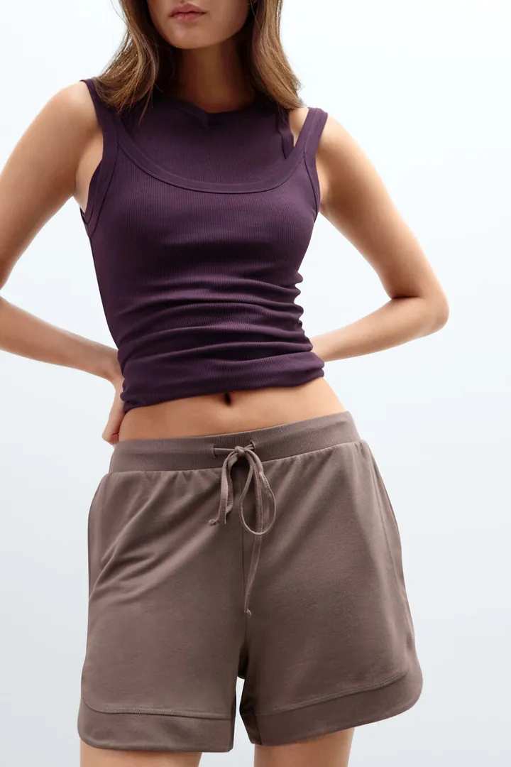 Intimissimi Shorts de Modal y Algodón Sporty & Chic Mujer Marrón Tamaño L