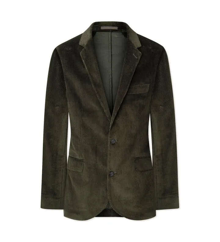 Hackett London para hombre. HM470485 Americana Cord verde (38/32), Casual, Fiesta, Algodón, Clásico, Manga larga
