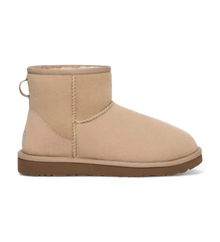 UGG para mujer. 1016222 Botines de Piel Classic Mini II arena (36), Plano, 1 a 3cm, Ninguno, Casual
