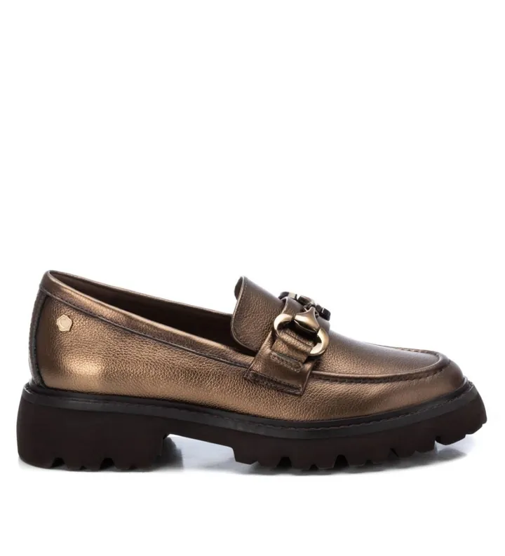 Carmela para mujer. 16199102-BRONCE Mocasines de piel 161991 bronce (36), Plano, Ninguno, Casual