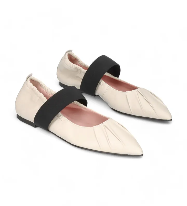 Pretty Ballerinas para mujer. 51644 Bailarinas Ella blanco roto (38), Piel, Plano, 1 a 3cm, Ninguno, Casual