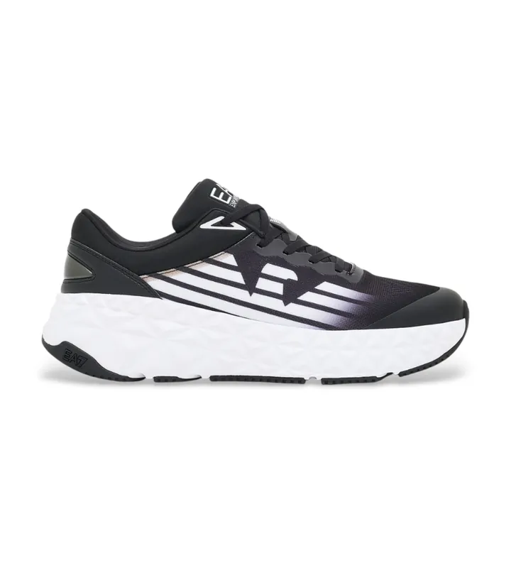 EA7 unisex. X8X239_XK432 Zapatillas Kobra negro, blanco (39 1/3), Plano, Cordones, Casual, Deportivo