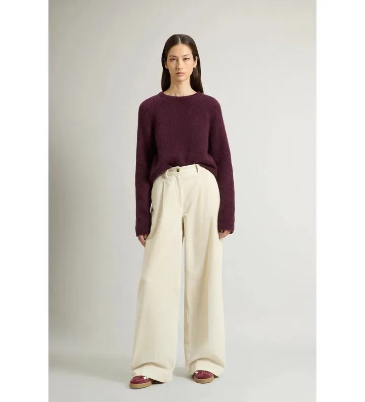 Woolrich para mujer. CFWWTR2013FRUT5026 Pantalón de pana con pernera ancha beige (25), Casual, Algodón