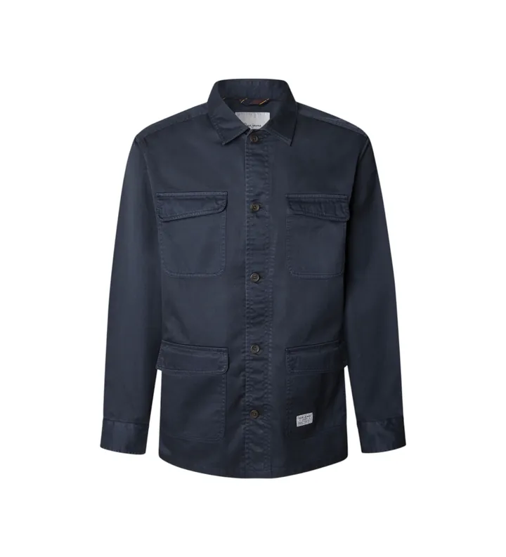 Pepe Jeans para hombre. PM3090822 Camisa Channon marino (L), Casual, Algodón, Manga larga