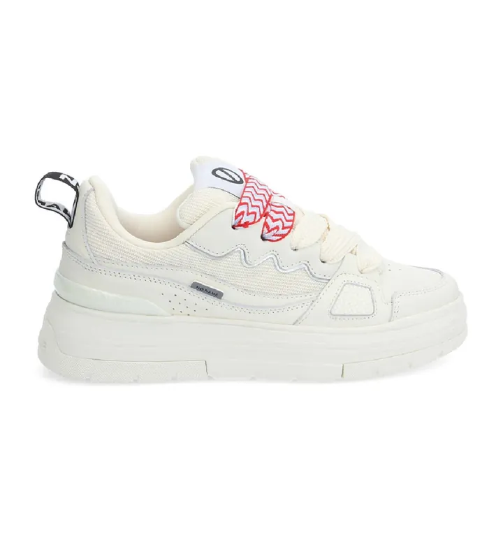 NO NAME para mujer. RNFCNAM Zapatillas de Piel Nollie blanco (36), Plano, 1 a 3cm, Cordones, Casual