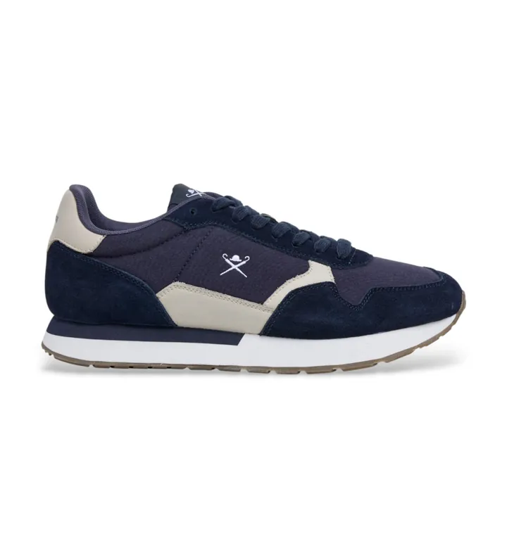 Hackett London para hombre. HMS200091 Zapatillas Vector Vice marino (41), Plano, Cordones, Casual