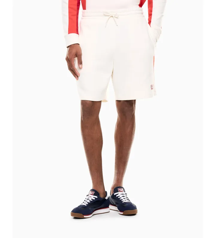 EA7 para hombre. 7M001607_AF12451 Pantalón corto Summer Block blanco (3XL), Casual, Deportivo, Algodón