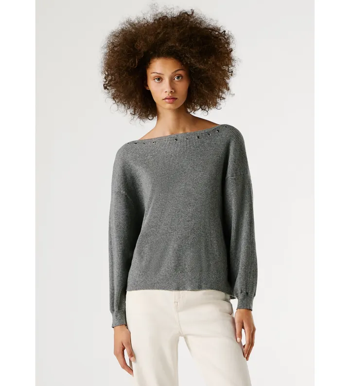 Pepe Jeans para mujer. PL7000084 Jersey Elinor gris (M), Casual, Poliéster