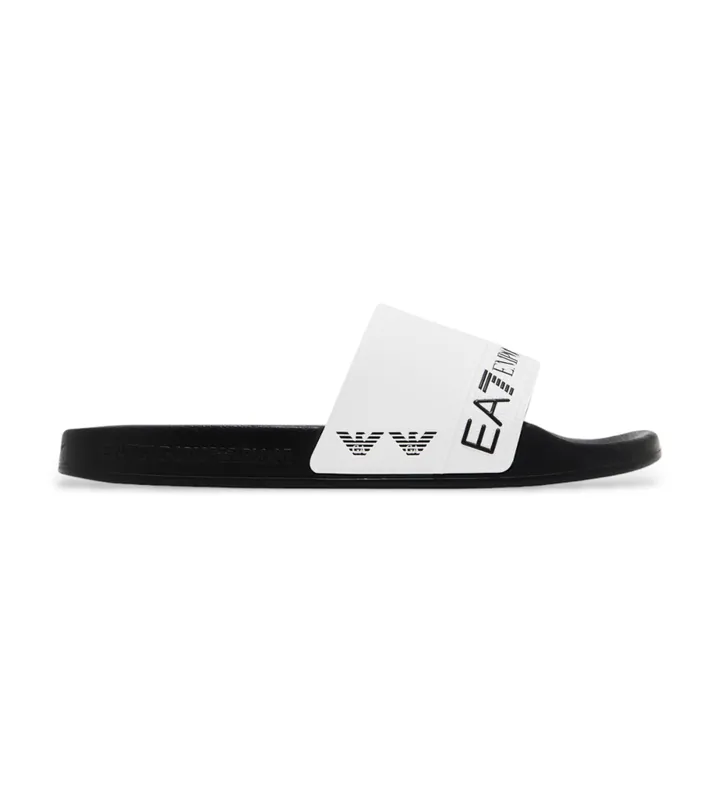 EA7 unisex. 7X000110_AF15128 Chanclas Tape Slide negro y blanco (36), Plano, Ninguno, Beachwear, PVC