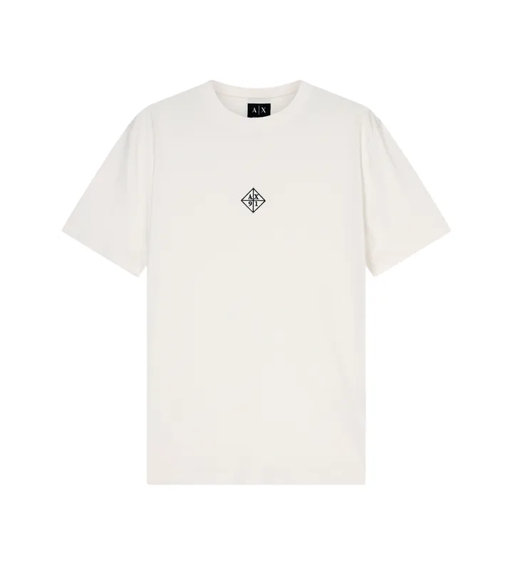 A|X Armani Exchange para hombre. XM002454AF10358U0009 Camiseta mini logo blanco (L), Casual, Algodón, Manga corta
