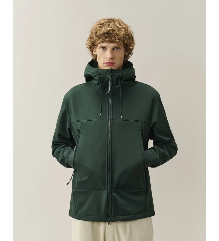 C.P. Company para hombre. 21CMOW700A006097A Chaqueta con gafas CP Shell-R verde (L), Casual, Poliéster