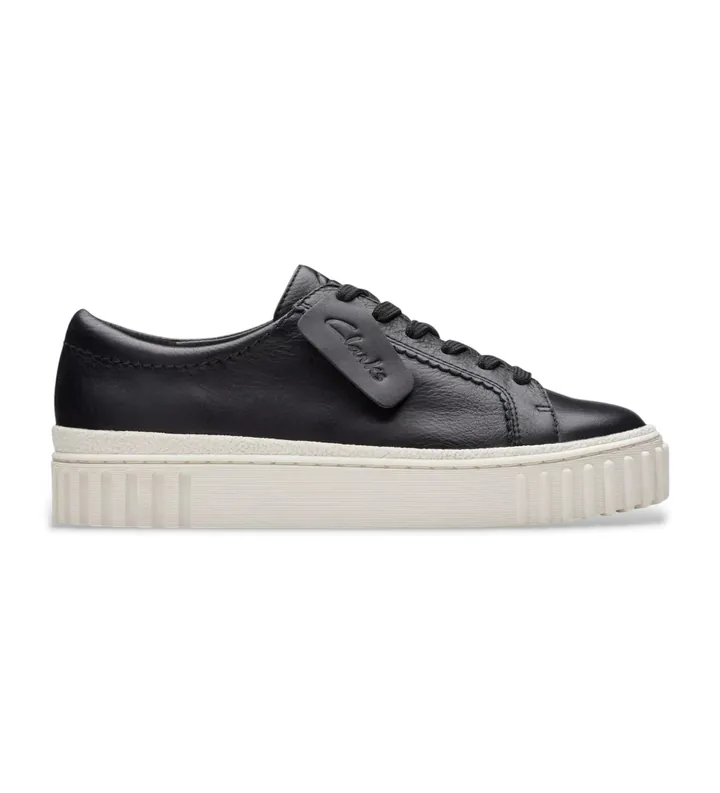 Clarks para mujer. 26176436 Zapatillas de piel Mayhill Walk negro (39), 3 a 5cm, Cordones, Casual