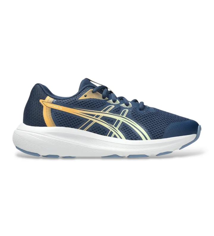 Asics para mujer/niña. 1014A393 Zapatillas Contend 10 GS marino (3.5USA=35.5), Azul, Plano, Cordones, Casual, moda infantil