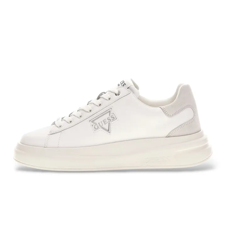 Guess para hombre. FMFBANLEL12 Zapatillas Elban blanco (40), Plano, Cordones, Casual
