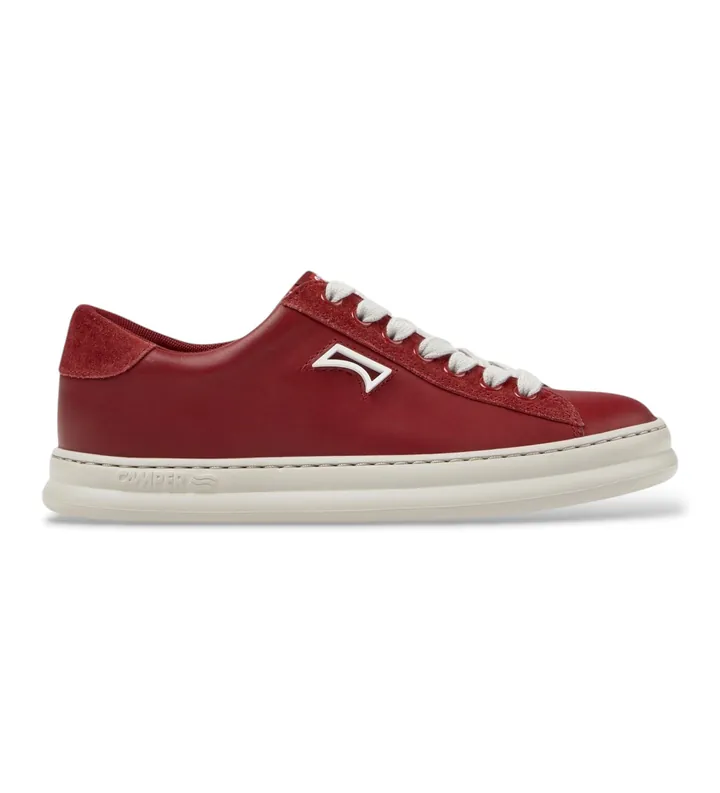 Camper para mujer. K201855-013 Zapatillas de piel Runner Four burdeos (36), Plano, Cordones, Casual