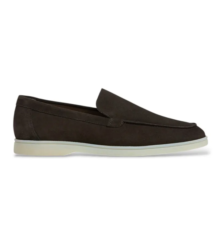 Hackett London para hombre. HMS200109 mocasines de ante martin liso marrón (40), Plano, Serraje, Ninguno, Casual