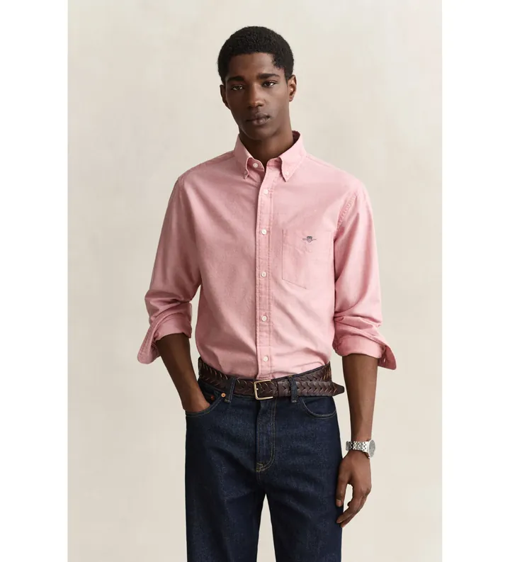 Gant para hombre. 3000200 Camisa Oxford clásica Regular Fit rojo (L), Casual, Algodón, Clásico, Manga larga