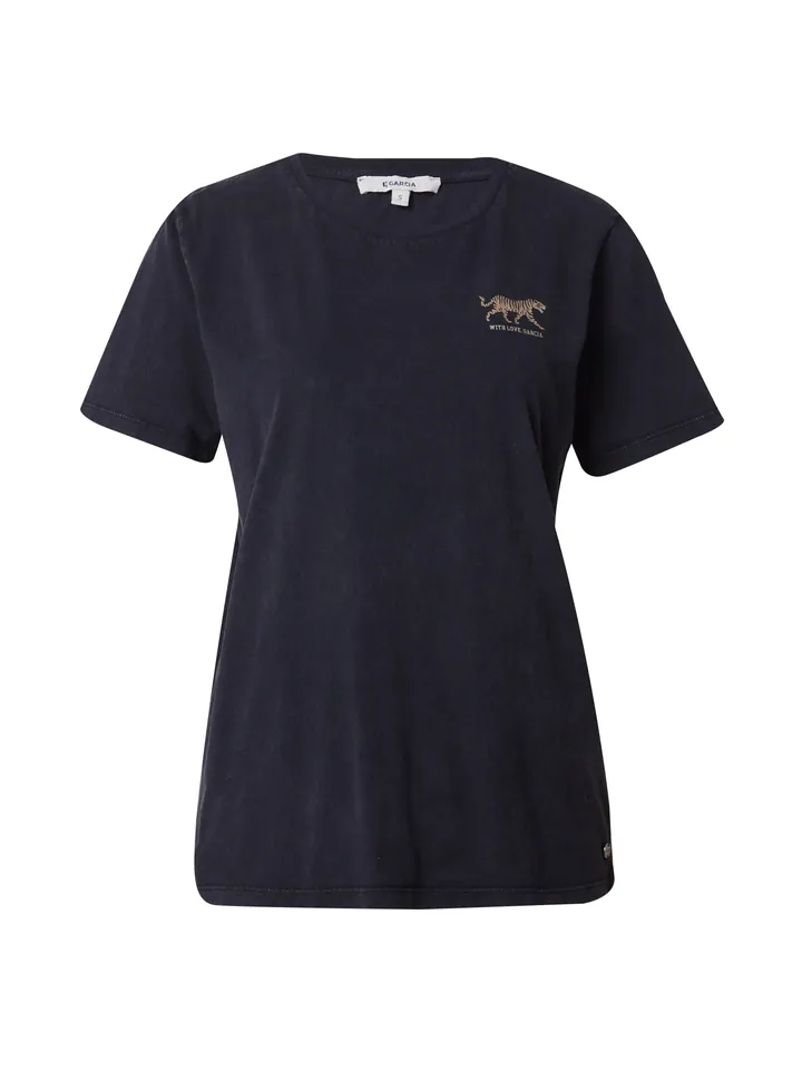 GARCIA Camiseta beige / negro / offwhite