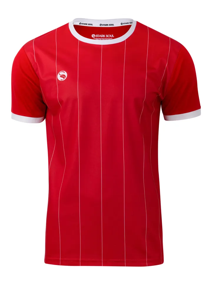Stark Soul Camiseta funcional 'Pinstripes' rojo / blanco