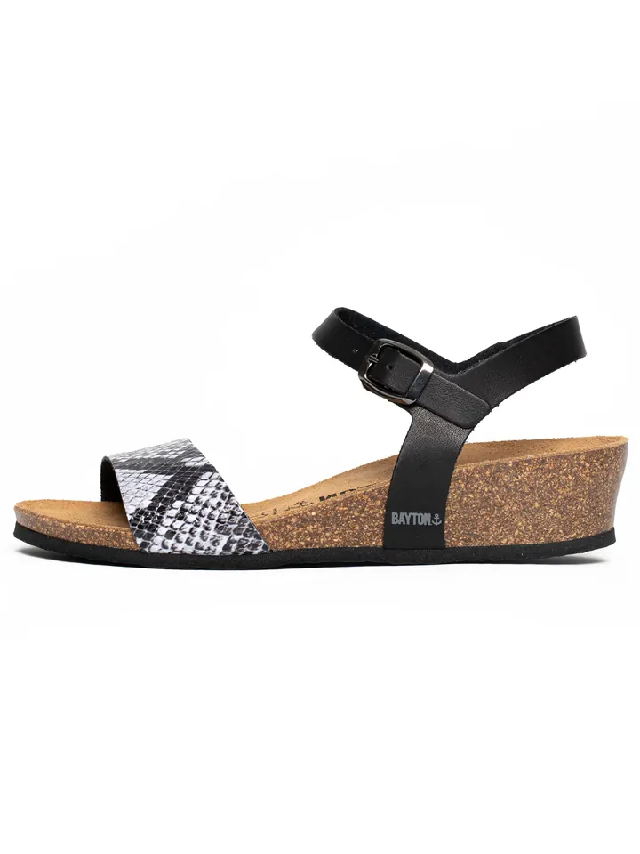 Bayton Sandalias con hebilla 'Wodonga'  negro / blanco