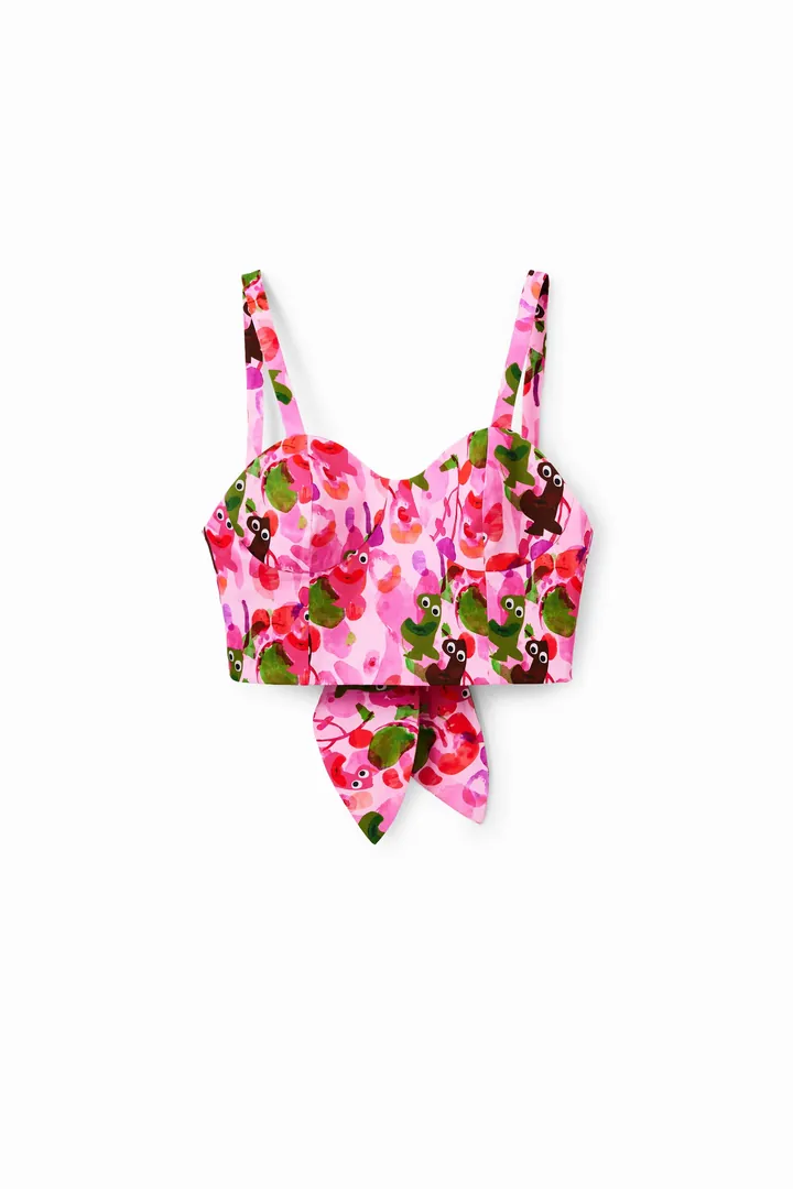 Desigual, Top corto corsé M. Christian Lacroix, Algodon, Rojo, L