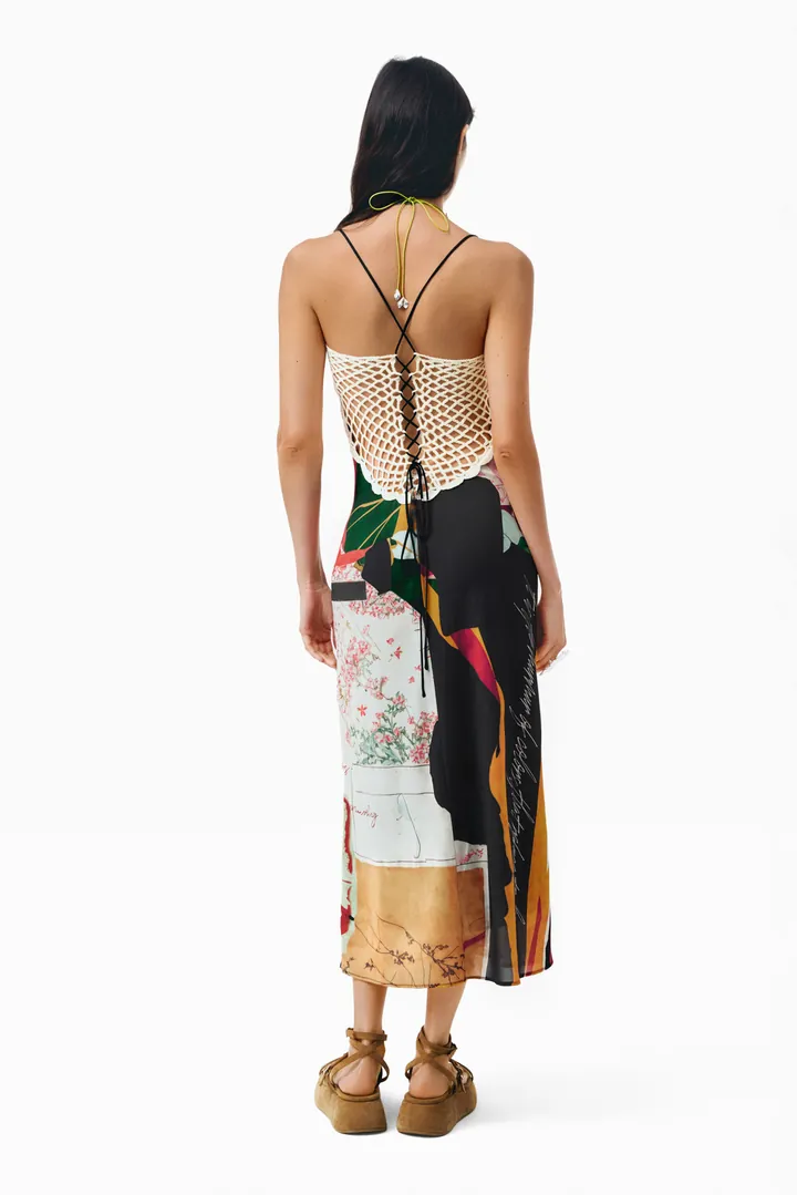 Desigual, Vestido Tirantes Punto, Mujer, Poliester, Negro, L