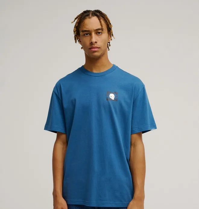 DC Skull And Star - Camiseta de manga corta Azul Hombre