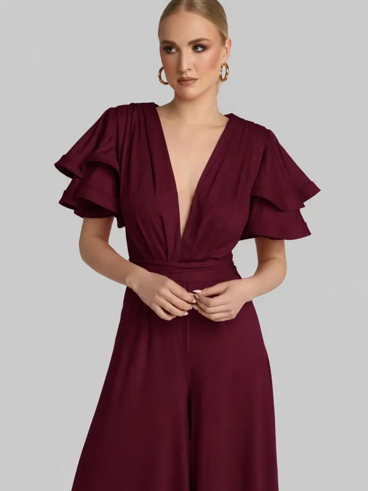 Madnezz House Jumpsuit rojo vino