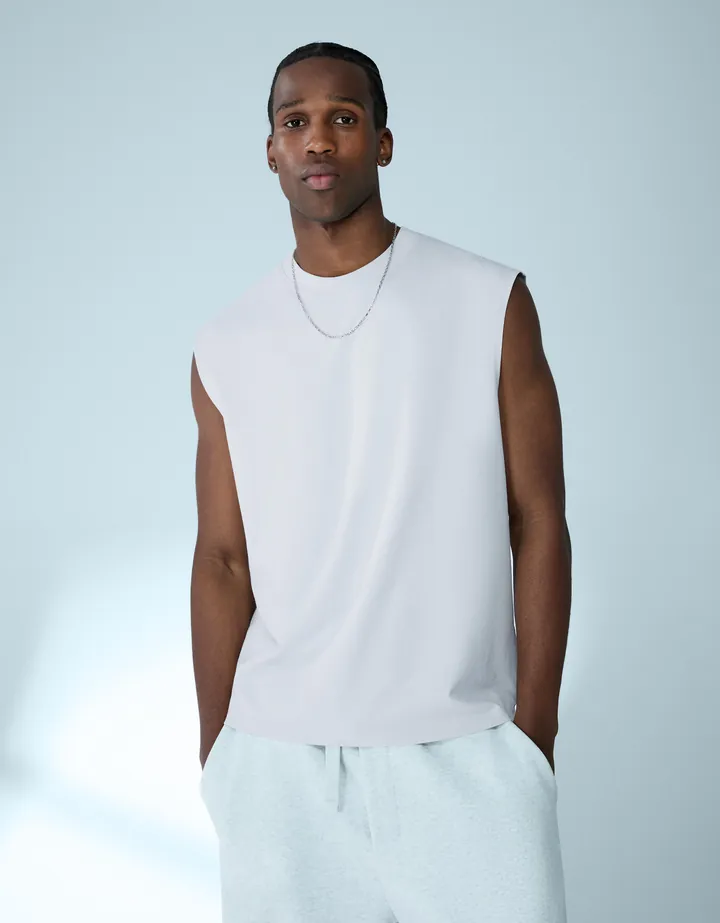 Bershka Camiseta Worker Fit Hombre L Piedra