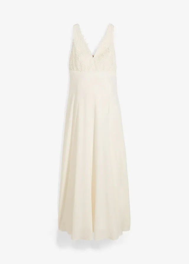 Vestido de novia premamá con encaje