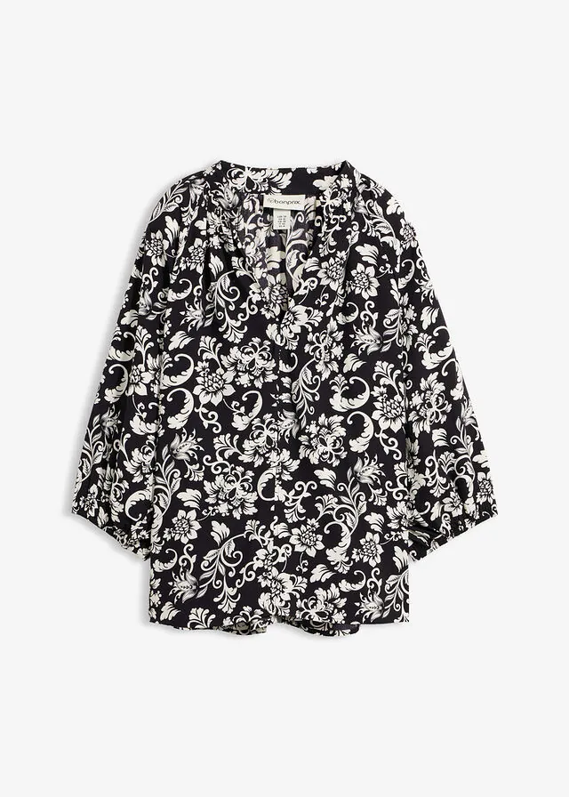 Blusa tipo túnica de viscosa suave