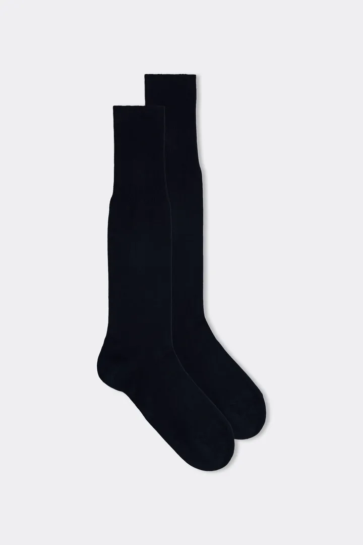Intimissimi Calcetines de invierno largos con algodón Hombre Azul Tamaño 37-39