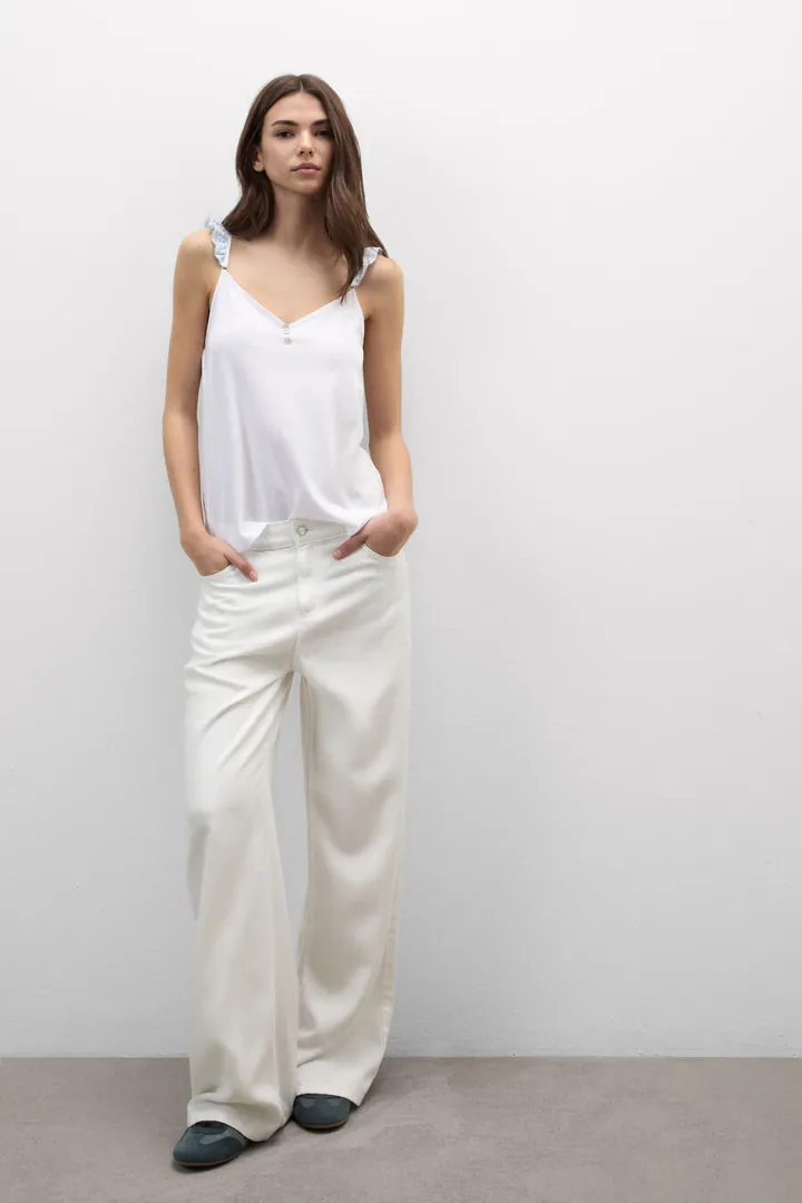 Intimissimi Top de Algodón Ultrafresh Romantic Stripes Mujer Blanco Tamaño L
