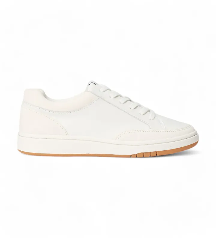 Lauren Ralph Lauren para mujer. 802891469001 Zapatillas de Piel Hailey blanco (37), Plano, Cordones, Casual