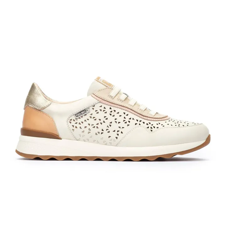 Pikolinos para mujer. W1M-6629C1 Zapatillas de Piel Arrecife blanco roto (36), 3 a 5cm, Ninguno, Casual