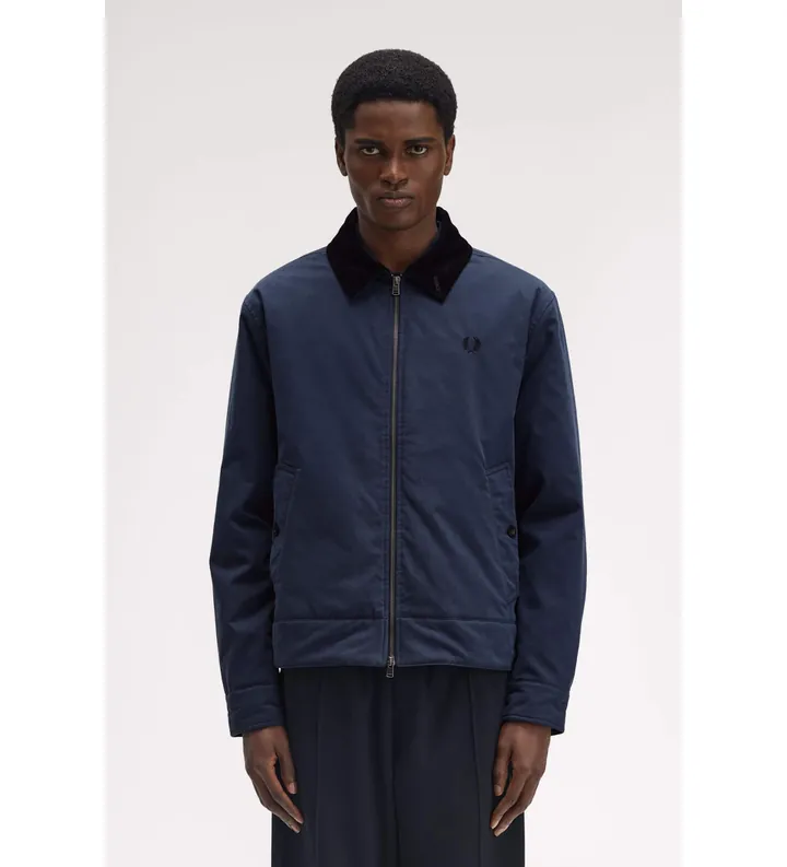 Fred Perry para hombre. J8535 Chaqueta The Caban marino (L), Azul, Casual, Algodón