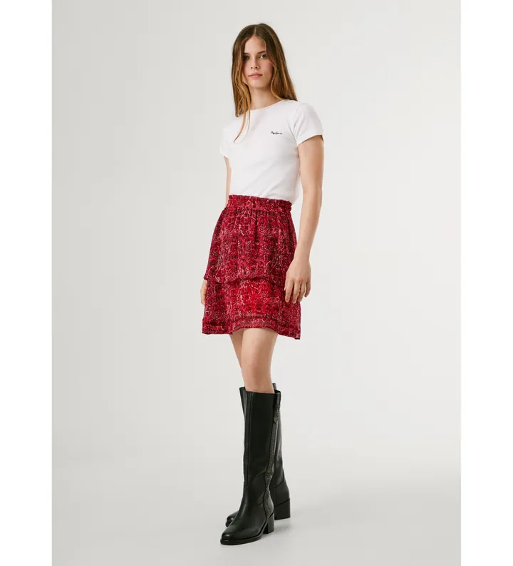 Pepe Jeans para mujer. PL9011878 Falda Mariona rojo (L), Casual, Poliéster