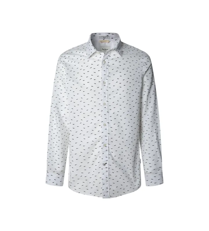 Pepe Jeans para hombre. PM3090845 Camisa Casper blanco (L), Casual, Algodón, Manga larga