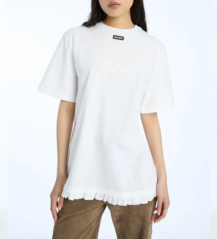 Rotate para mujer. 115282400 Camiseta Astra blanco (M), Casual, Manga corta, Algodón Orgánico, Sostenible