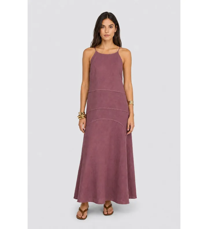 Semicouture para mujer. S6SN22 Vestido Felicia burdeos (42), Casual, Sin mangas / Tirantes